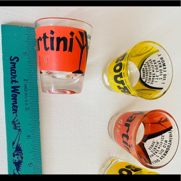 3 Vintage Martini 🍸& 🥃 Whiskey Sour Shot Glasses - Picture 9 of 16